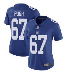 Women's Nike New York Giants #67 Justin Pugh Elite Royal Blue Team Color NFL Jersey