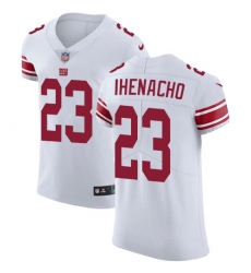 Men's Nike New York Giants #23 Duke Ihenacho White Vapor Untouchable Elite Player NFL Jersey