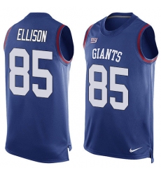 Men's Nike New York Giants #85 Rhett Ellison Limited Royal Blue Player Name & Number Tank Top NFL Jersey