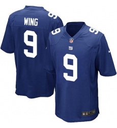 Men's Nike New York Giants #9 Brad Wing Game Royal Blue Team Color NFL Jersey