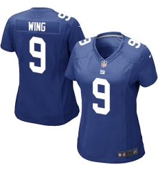 Women's Nike New York Giants #9 Brad Wing Game Royal Blue Team Color NFL Jersey