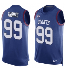 Men's Nike New York Giants #99 Robert Thomas Limited Royal Blue Player Name & Number Tank Top NFL Jersey