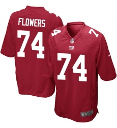 Men's Nike New York Giants #74 Ereck Flowers Game Red Alternate NFL Jersey