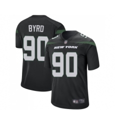 Men's New York Jets #90 Dennis Byrd Game Black Alternate Football Jersey