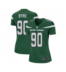 Women's New York Jets #90 Dennis Byrd Game Green Team Color Football Jersey