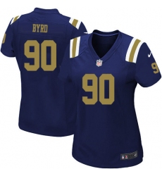 Women's Nike New York Jets #90 Dennis Byrd Elite Navy Blue Alternate NFL Jersey