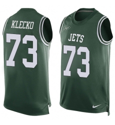 Men's Nike New York Jets #73 Joe Klecko Limited Green Player Name & Number Tank Top NFL Jersey