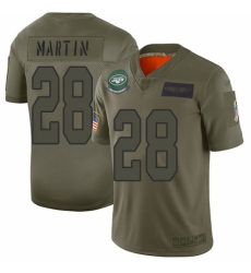 Men's New York Jets #28 Curtis Martin Limited Camo 2019 Salute to Service Football Jersey