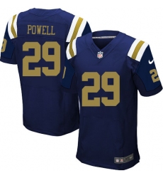 Men's Nike New York Jets #29 Bilal Powell Elite Navy Blue Alternate NFL Jersey