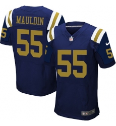 Men's Nike New York Jets #55 Lorenzo Mauldin Elite Navy Blue Alternate NFL Jersey