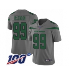 Men's New York Jets #99 Steve McLendon Limited Gray Inverted Legend 100th Season Football Jersey