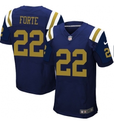 Men's Nike New York Jets #22 Matt Forte Elite Navy Blue Alternate NFL Jersey