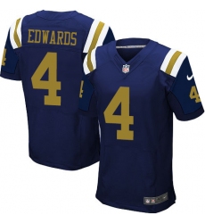 Men's Nike New York Jets #4 Lac Edwards Elite Navy Blue Alternate NFL Jersey