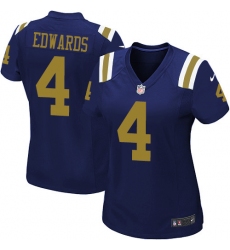 Women's Nike New York Jets #4 Lac Edwards Limited Navy Blue Alternate NFL Jersey