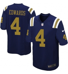 Youth Nike New York Jets #4 Lac Edwards Elite Navy Blue Alternate NFL Jersey