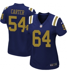 Women's Nike New York Jets #54 Bruce Carter Game Navy Blue Alternate NFL Jersey