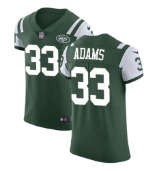 Men's Nike New York Jets #33 Jamal Adams Elite Green Team Color NFL Jersey