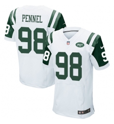 Men's Nike New York Jets #98 Mike Pennel Elite White NFL Jersey