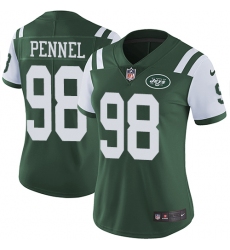 Women's Nike New York Jets #98 Mike Pennel Elite Green Team Color NFL Jersey