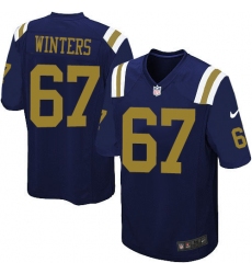 Men's Nike New York Jets #67 Brian Winters Game Navy Blue Alternate NFL Jersey