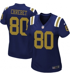 Women's Nike New York Jets #80 Wayne Chrebet Game Navy Blue Alternate NFL Jersey