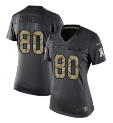 Women's Nike New York Jets #80 Wayne Chrebet Limited Black 2016 Salute to Service NFL Jersey