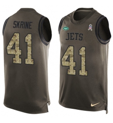 Men's Nike New York Jets #41 Buster Skrine Limited Green Salute to Service Tank Top NFL Jersey