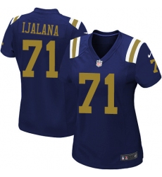 Women's Nike New York Jets #71 Ben Ijalana Game Navy Blue Alternate NFL Jersey