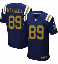 Men's Nike New York Jets #89 Jalin Marshall Elite Navy Blue Alternate NFL Jersey