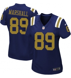Women's Nike New York Jets #89 Jalin Marshall Elite Navy Blue Alternate NFL Jersey