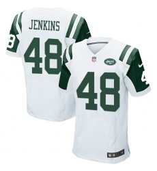 Men's Nike New York Jets #48 Jordan Jenkins Elite White NFL Jersey