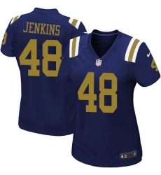 Women's Nike New York Jets #48 Jordan Jenkins Elite Navy Blue Alternate NFL Jersey