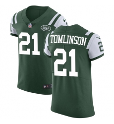 Men's Nike New York Jets #21 LaDainian Tomlinson Elite Green Team Color NFL Jersey
