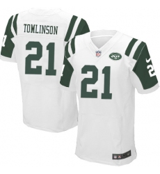 Men's Nike New York Jets #21 LaDainian Tomlinson Elite White NFL Jersey