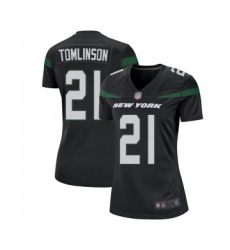 Women's New York Jets #21 LaDainian Tomlinson Game Black Alternate Football Jersey