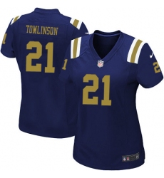 Women's Nike New York Jets #21 LaDainian Tomlinson Elite Navy Blue Alternate NFL Jersey