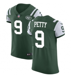 Men's Nike New York Jets #9 Bryce Petty Elite Green Team Color NFL Jersey