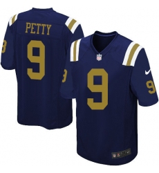 Men's Nike New York Jets #9 Bryce Petty Limited Navy Blue Alternate NFL Jersey