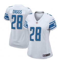 Women's Nike Detroit Lions #28 Quandre Diggs Game White NFL Jersey