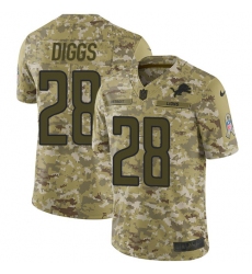Youth Nike Detroit Lions #28 Quandre Diggs Limited Camo 2018 Salute to Service NFL Jersey