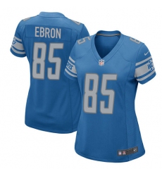 Women's Nike Detroit Lions #85 Eric Ebron Game Light Blue Team Color NFL Jersey