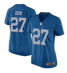Women's Nike Detroit Lions #27 Glover Quin Game Blue Alternate NFL Jersey
