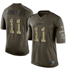 Youth Nike Detroit Lions #11 Marvin Jones Jr Elite Green Salute to Service NFL Jersey