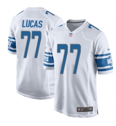 Men's Nike Detroit Lions #77 Cornelius Lucas Game White NFL Jersey