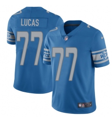 Men's Nike Detroit Lions #77 Cornelius Lucas Limited Light Blue Team Color Vapor Untouchable NFL Jersey
