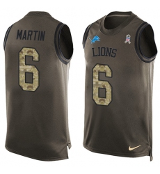 Men's Nike Detroit Lions #6 Sam Martin Limited Green Salute to Service Tank Top NFL Jersey