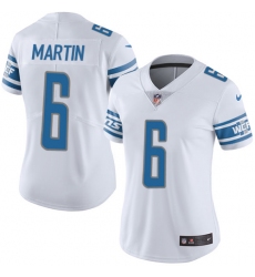 Women's Nike Detroit Lions #6 Sam Martin Elite White NFL Jersey