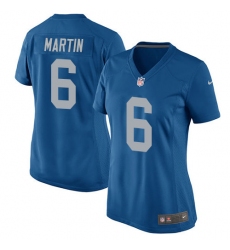 Women's Nike Detroit Lions #6 Sam Martin Game Blue Alternate NFL Jersey