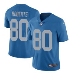 Men's Nike Detroit Lions #80 Michael Roberts Elite Blue Alternate NFL Jersey