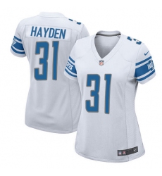 Women's Nike Detroit Lions #31 D.J. Hayden Game White NFL Jersey